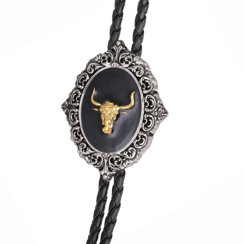 Fashion Horse Head Buckle Bolo Tie Punk Necklace Western Cowboy Shirt Necktie