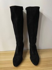 Corso Como Evytah Boots Women's 10M Black Suede Leather Knee High City Designer