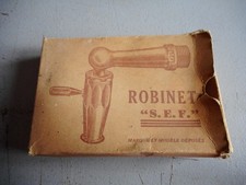 Ancien robinet laiton chromé lavabo bidet évier s.e.f. neuf en boite vintage