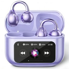M100 Clip On Earbuds with Touchscreen Case , Open Ear Wireless Headphones for...