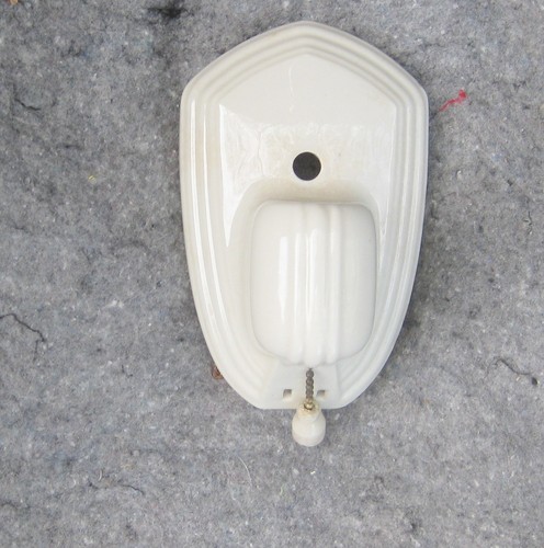 Vintage Paulding Art Deco Porcelain White Wall Sconce Pull Chain Light Fixture