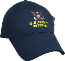US Navy Embroidered Military Cap - Navy Veteran OSFM,Hats