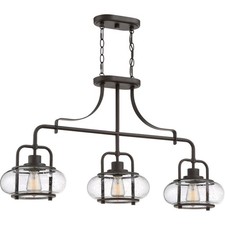 Quoizel TRG338OZ Trilogy 38" 3-Light Island Chandelier in Old Bronze