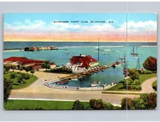 Vintage Milwaukee Yacht Club Postcard Wisconsin Lincoln Memorial Drive