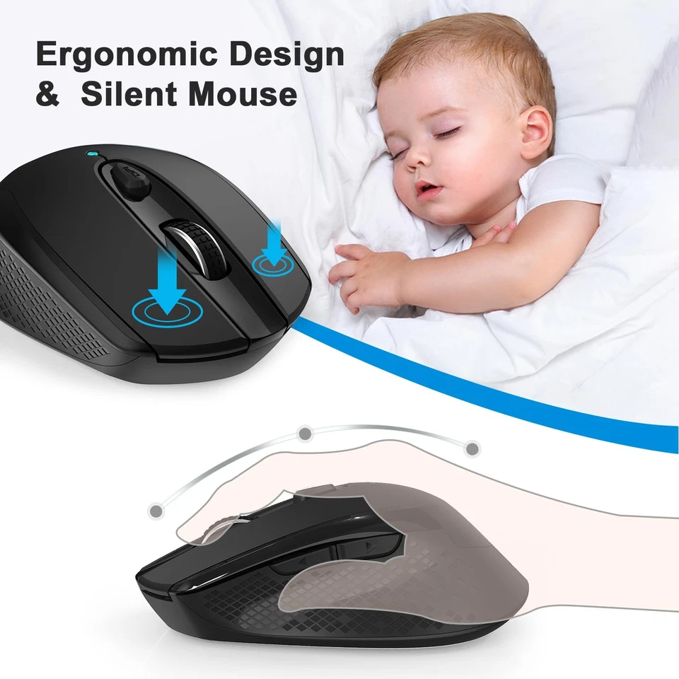 USB C Wireless Mouse, Type C Silent Mouse for Macbook Air/Pro, 2.4G Cordless - Image 4 of 4