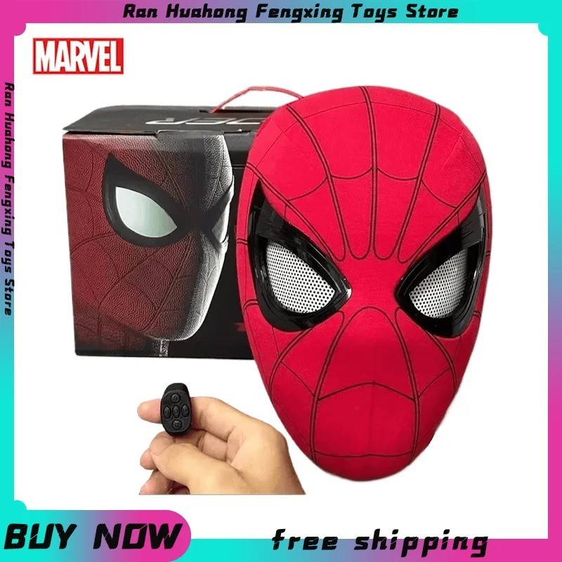 Máscara de pestañas Spiderman Tocado Máscara Juegos con disfraces Ojos en movimiento Máscara electrónica Spider Man