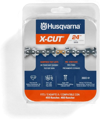 #ad Husqvarna 24quot; X CUT S83G 3 8quot; pitch .050 gauge 84DL Chainsaw Chain 529475084 $28.99