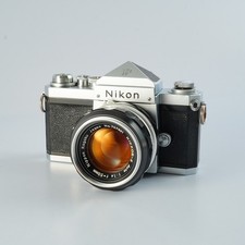 EXCELLENT  Serviced  Nikon F Eyelevel Early Model Silver  NIKKOR 50mm F...