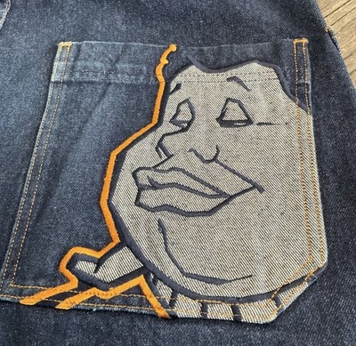 platinum FUBU Fat  ファットアルバートバギーパンツ 90'S FUBU Platinum Fat Albert Embroidered Dark Baggy Jeans
