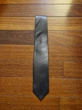 Classic Sparkling Black Silver Grey Tie Imported from Italy