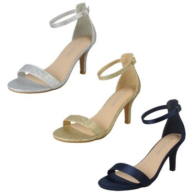 Damen Spot On Weite Passform High Heel Abend Sandalen F1R2121