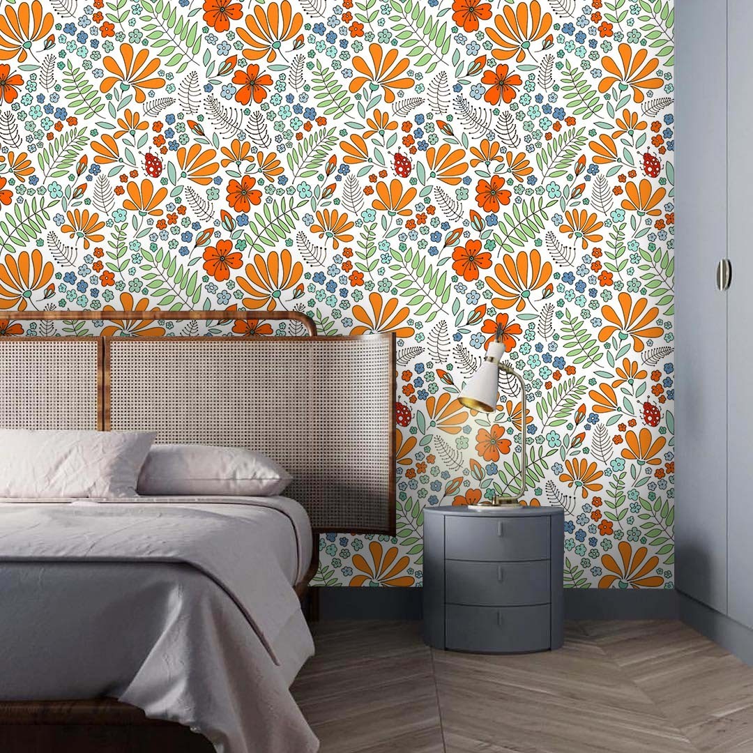 3D Flowers Leaves Plantation Pattern Wall Murals Wallpaper Murals Wall Sticker