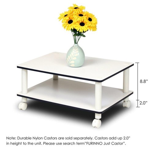 Furinno Just Engineered Wood 2-Tier No Tools Coffee Table in White - Picture 4 of 5