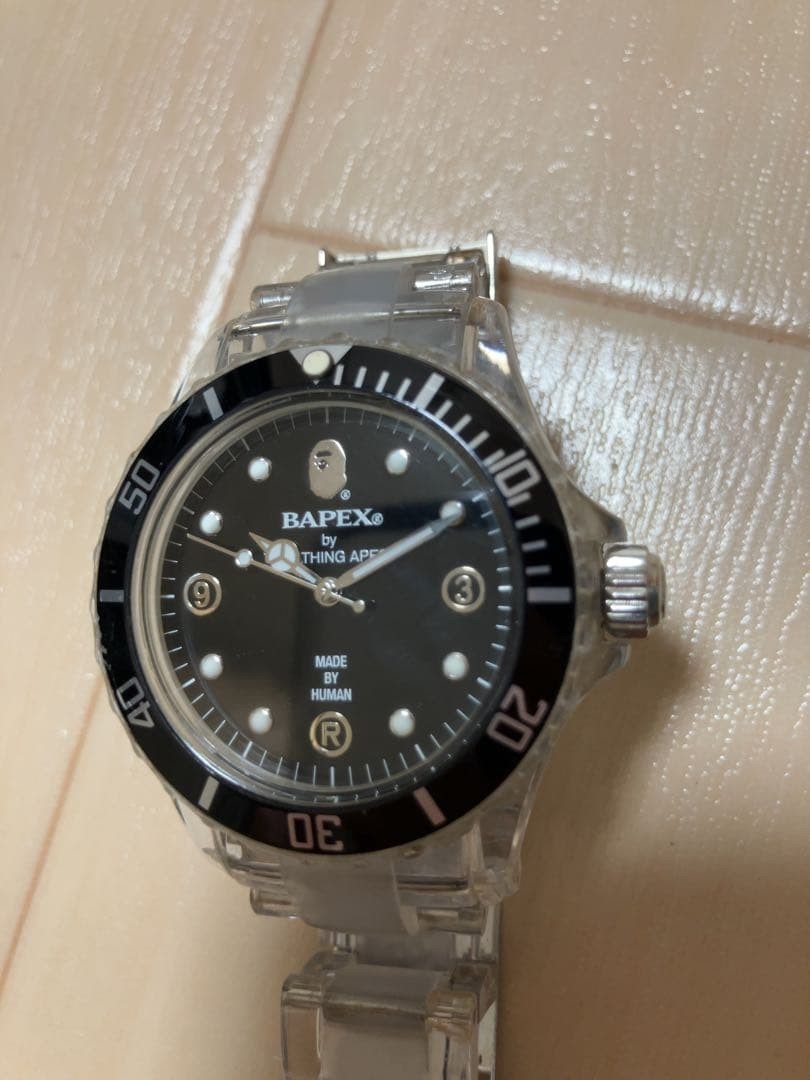 A Bathing Ape® Bapex Quartz Watch Black Mens Wrist Watch Analog 