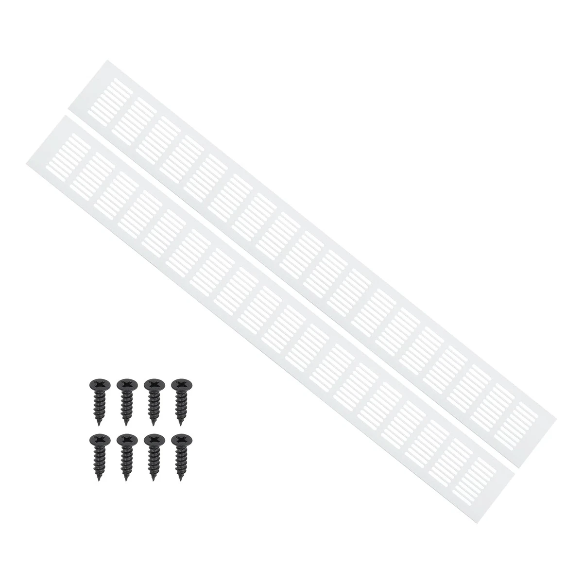 PATIKIL Door Vent Cover Louvered Aluminium 28x3in 2-Pack with Screws – Silver
