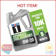 Mobil 1 Advanced Fuel Economy Full Synthetic Motor Oil 0W-20, 5 Quart 26.74 per gallon