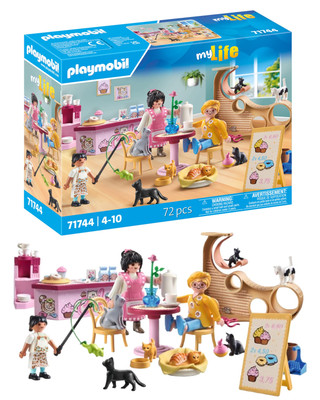 PLAYMOBIL   My Life   Katten café   Speelgoed voor kinderen   Dierenfiguren Set 