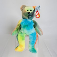 TY Beanie Baby - GARCIA the Ty-Dyed Bear (Blue/Yellow) (8.5 inch) *MWMT*