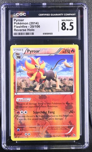 Pyroar Flashfire 20/106 2014 Reverse Holo Pokemon CGC 8.5