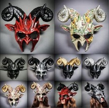 Krampus Devil Twisted Ram Horns Halloween Masquerade Cosplay Party Face Mask