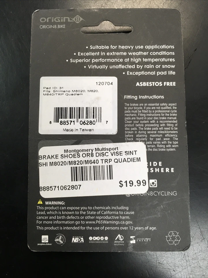 Origin8 0-31 M8020 M820 M810 M640 TRP Quadiem G Especificación Pizarra T4 Clarks M4 Foto 2 de 2