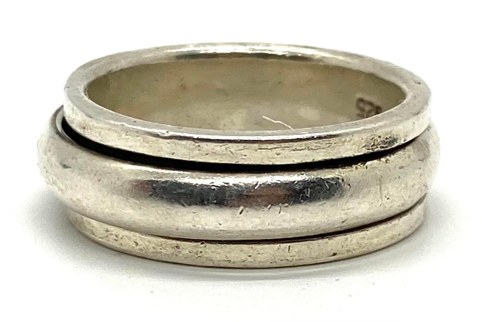 Mens Minimalist Heavy Solid Distressed Sterling S… - image 1