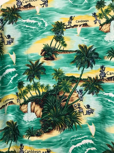 Mens RIMA Button Front Hawaiian Shirt Size XL Paradise Floral Caribbean - Picture 5 of 6