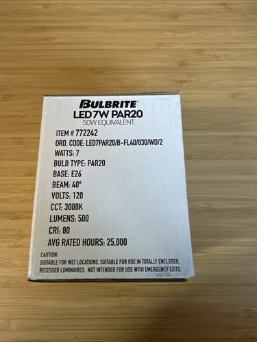 BULBRITE LED 7W PAR20 50W Equivalent - Picture 3 of 4