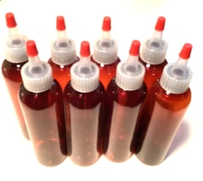 Plastic Bottles Amber PETE Plastic with Tip Cap-4oz-Lot of 8-FAST SHIPPING!!!