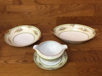3 Vintage Meito China - pattern MEI123 Serving Bowls w/floral