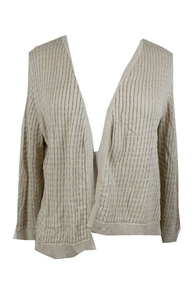 Open front clearance pointelle cardigan
