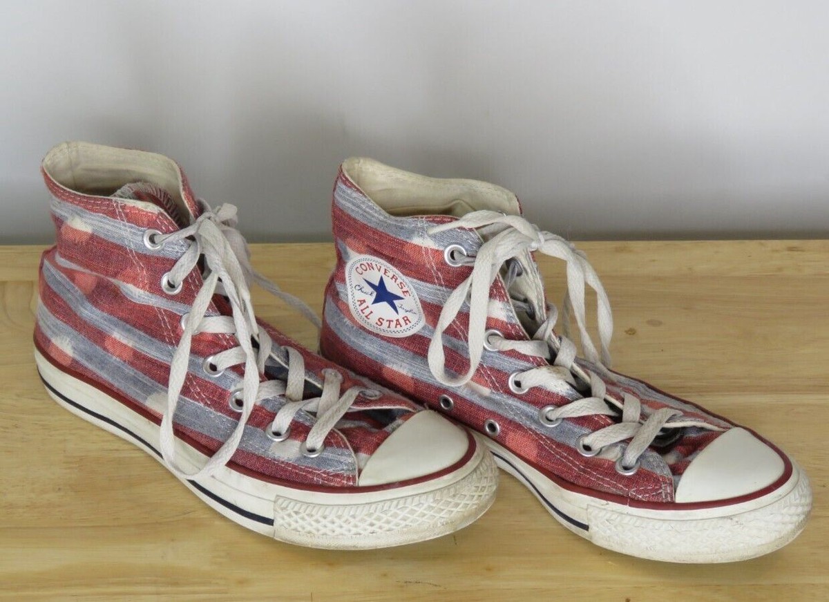 Converse Chuck Taylor All-Star High Top Shoes Red White Blue Size