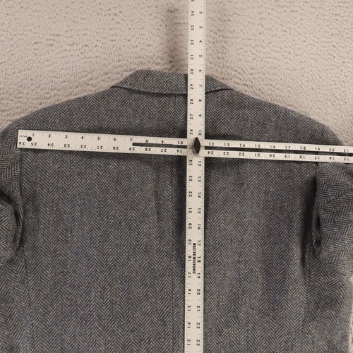 VTG Tweed Jacket XL Two Tone Gray Herringbone Wool Blend Blazer Sport Coat 46R - Picture 14 of 17