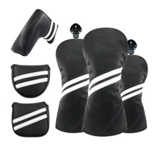 Premium Golf Headcover Driver Fairway Wood UT Square Mallet Blade Cover Option