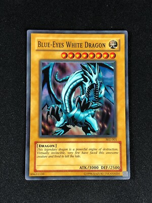 YUGIOH BLUE-EYES WHITE DRAGON SKE-001 SUPER HP/CREASES