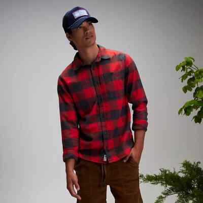 Alpine Design Men's Brushed Flannel Shirt, Red Hickory Plaid, L