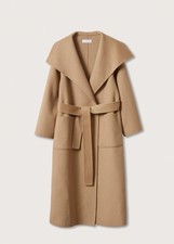 Nwt Mango Mng Camel Handmade Wool Wrap Coat With Belt Theory Zara Toteme