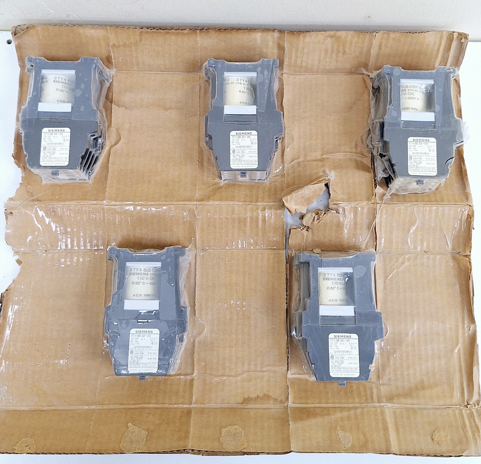 Siemens 3TH80 22-0B Contactor Relay 2NO 2NC (Lot of 5 pcs)