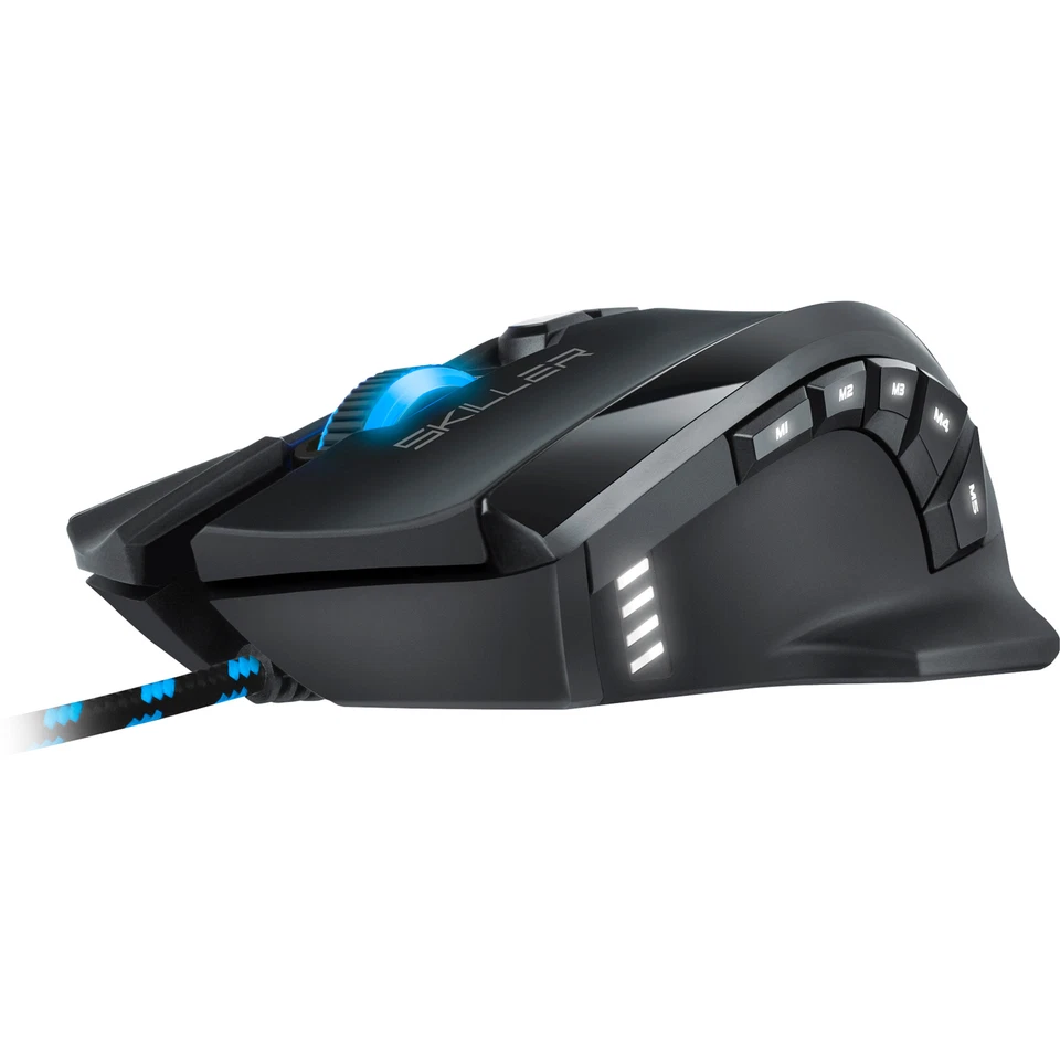 Sharkoon SKILLER SGM1, Gaming-Maus, optisch, 10800dpi, USB, 12 Tasten, schwarz - Bild 3 von 4