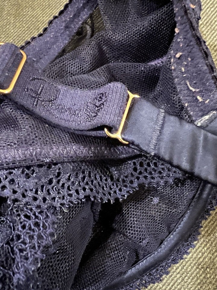 Marks and Spencer Rosie Autograph Navy Lingerie Set VGC Size 36E & Size