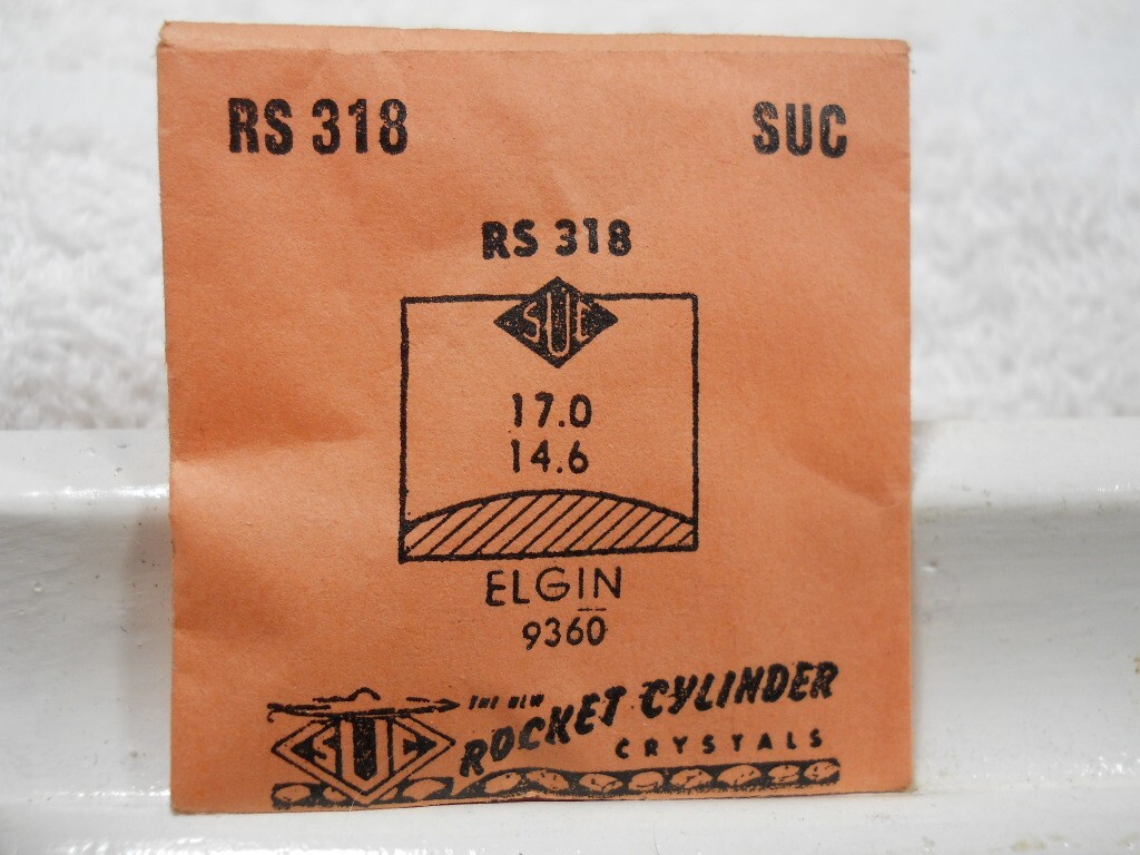 SUC RS318 Watch Crystal Fit Elgin 9360 - 17.0 x 14.6 mm SUC RS318 Watch Crystal Fit Elgin 9360 - 17.0 x 14.6 mm