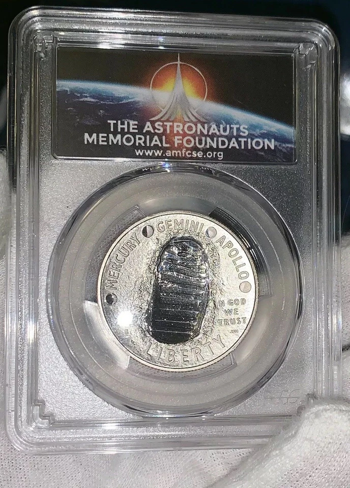 2-Coins RARE APOLLO 11 50TH Anniv PCGS FDOI Reverse-PR70 Kennedy 50c Only 63! - Image 4 of 4