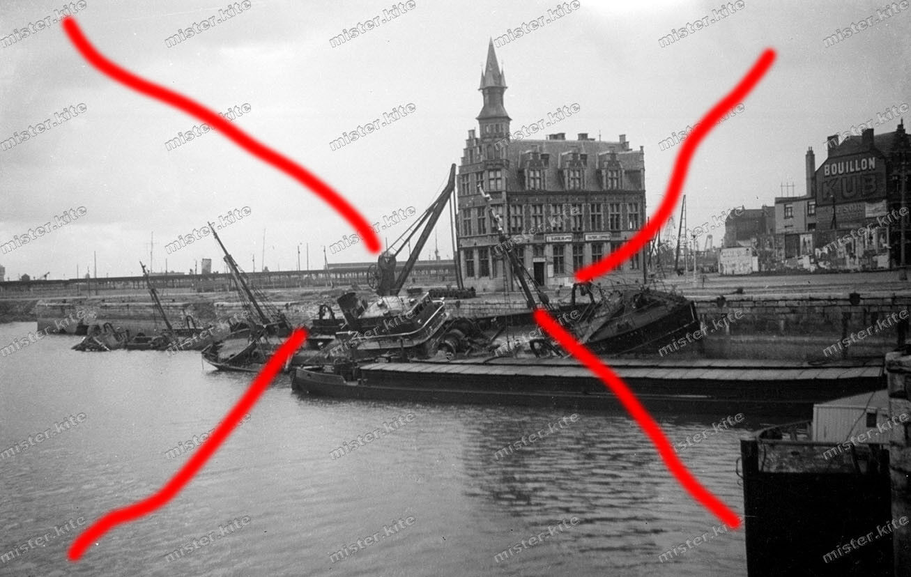 Details zu  Kriegsschäden-Hafen-ostende-Flandern-Belgien-1940-Architektur-schiff-2 Billiger Klassiker