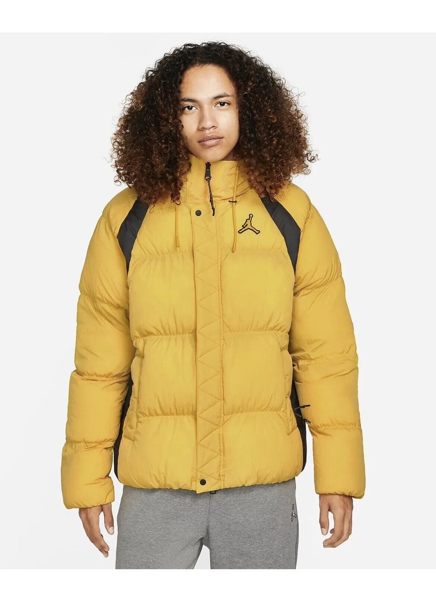 Nike Jordan Essential Puffer Jacket Coat Mens Size Medium In Yellow Black |  eBay