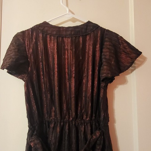 Maxi abito Modcloth Your Time to Shine rosso metallizzato nero S nuovo con etichetta - Foto 7 di 9