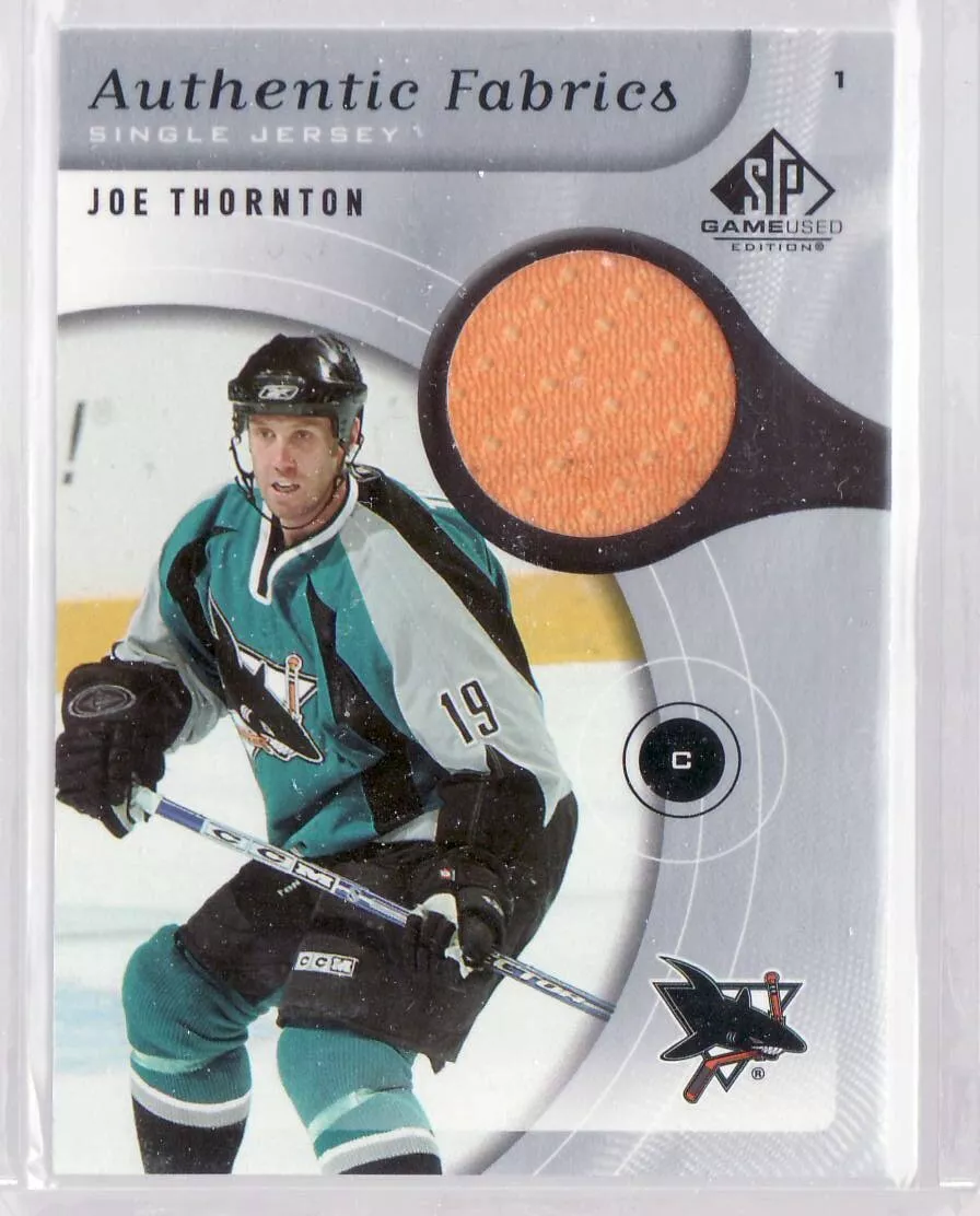 2005 06 JOE THORNTON SP GAME USED JERSEY CARD SHARKS eBay