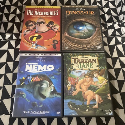 Disney DVD Lot(4) Incredibles, Dinosaur, Finding Nemo , Tarzan