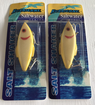 Leurre De Pêche En Mer Hurricane Saltwater Series Salt Shaker Taille 3″1/2 – Couleur Jaune, Vieux Stock Tout Neuf