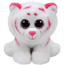 Ty Inc. Beanie Boo Plush Stuffed Animal Tabor the Pink & White Tiger 13"