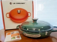 Le Creuset Signature Cast Iron 2.25 Quart Braiser, Artichaut Green - NEW